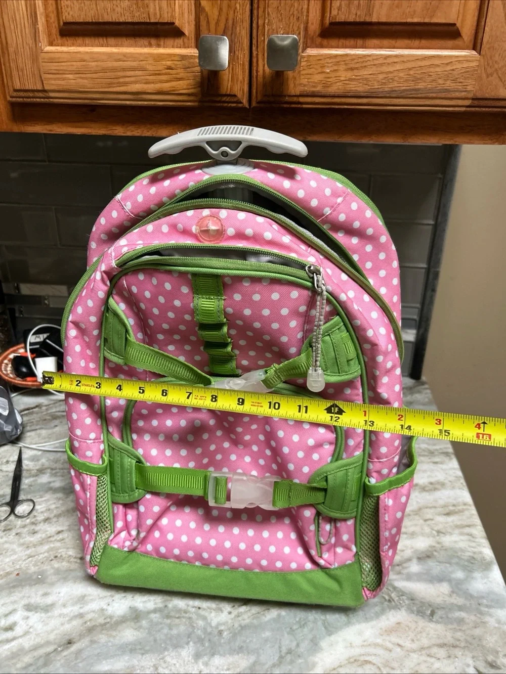 Pottery barn kids rolling backpack travel bag pink telescope handle